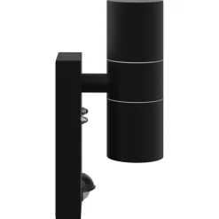 vidaXL Buiten Wandlamp Zwart 7 x 10 x 22 cm RVS en Glas
