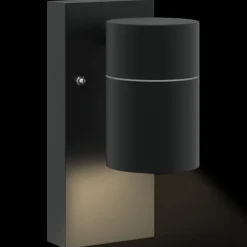 vidaXL Buiten Wandlamp Zwart 6,5 x 10,5 x 16 cm RVS en Glas