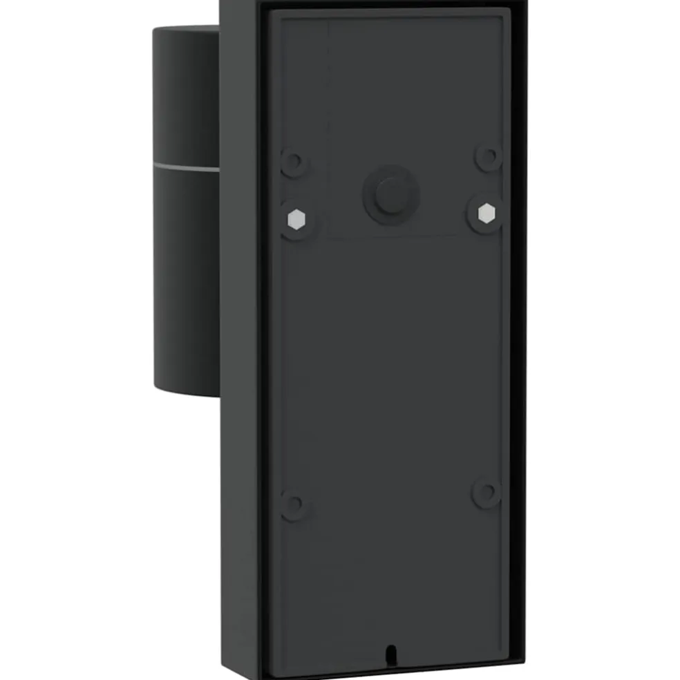 vidaXL Buiten Wandlamp Zwart 6,5 x 10,5 x 16 cm RVS en Glas