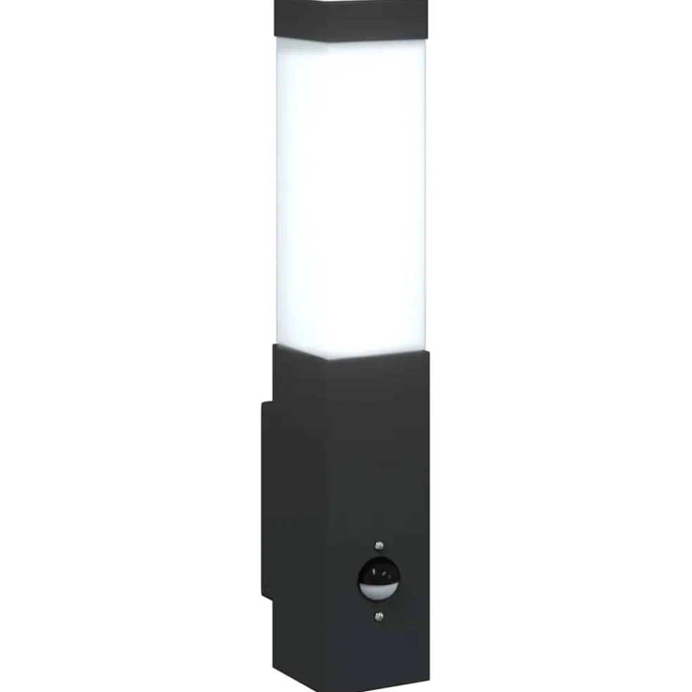vidaXL Buiten Wandlamp Zwart 10.5 x 6 x 33 cm