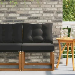 vidaXL Buitenzitmiddelsofa Massief acaciahout en Textilene Stof