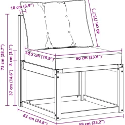 vidaXL Buitenzitmiddelsofa Massief acaciahout en Textilene Stof