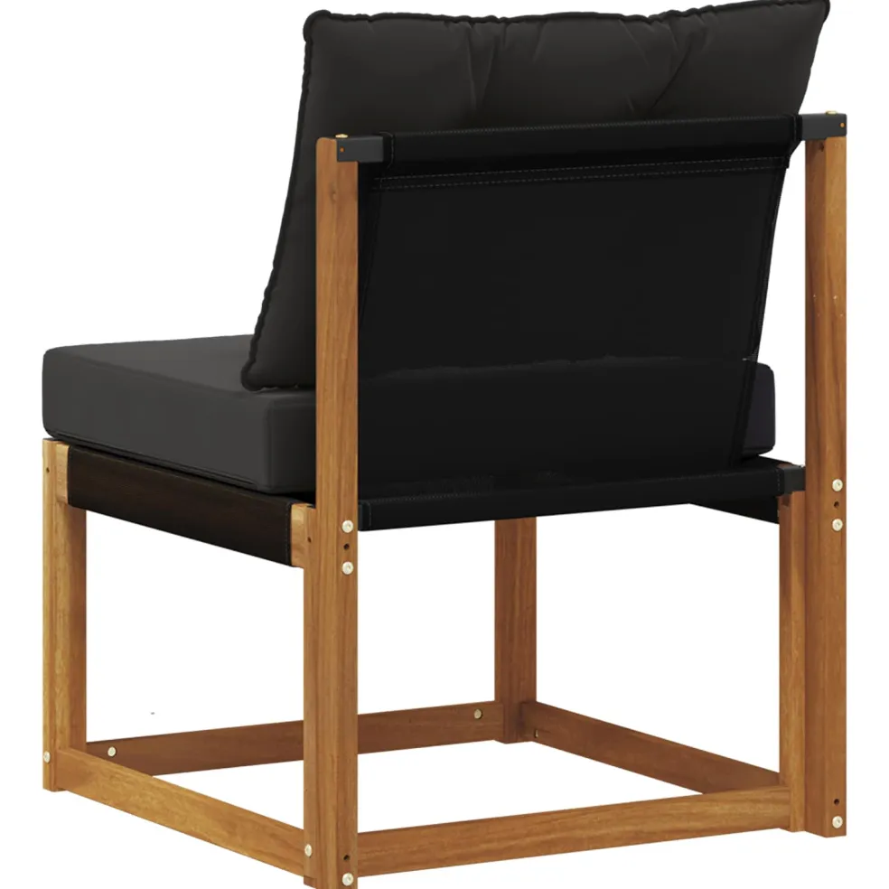 vidaXL Buitenzitmiddelsofa Massief acaciahout en Textilene Stof