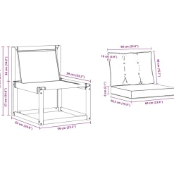 vidaXL Buitenzitmiddelsofa Massief acaciahout en Textilene Stof
