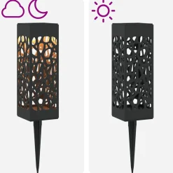 vidaXL Buitenzonne-lampen met grondpin 4 st Warmwit 29 cm PP