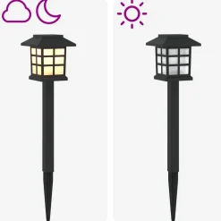 vidaXL Buitenzonne-lampen met grondpin 6 st Warmwit 38,5 cm PP