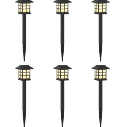 vidaXL Buitenzonne-lampen met grondpin 6 st Warmwit 38,5 cm PP
