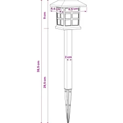 vidaXL Buitenzonne-lampen met grondpin 6 st Warmwit 38,5 cm PP