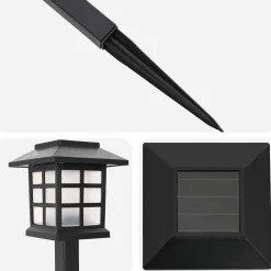 vidaXL Buitenzonne-lampen met grondpin 6 st Warmwit 38,5 cm PP
