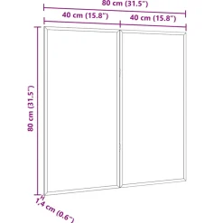 vidaXL Bulletinbord 80 x 80 x 1.4 cm Massief grenenhout Wit Opvouwbaar