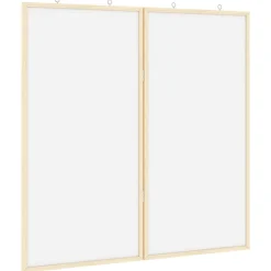 vidaXL Bulletinbord 80 x 80 x 1.4 cm Massief grenenhout Wit Opvouwbaar
