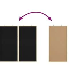 vidaXL Bulletinbord 80 x 80 x 1.4 cm Massief grenenhout Zwart