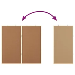vidaXL Bulletinbord 80 x 80 x 1.4 cm Massief grenenhout Bruin