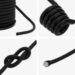 vidaXL Bungee Koorden met Haken 4 mm Zwart PP en rubber