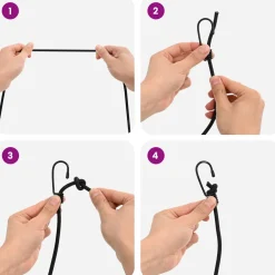 vidaXL Bungee Koorden met Haken 4 mm Zwart PP en rubber