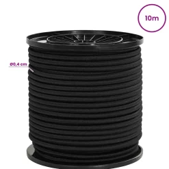vidaXL Bungee Koorden met Haken 4 mm Zwart PP en rubber