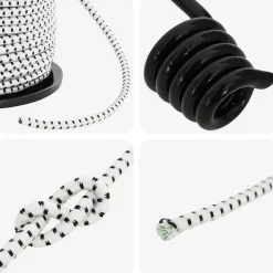 vidaXL Bungee Koorden met Haken 4 mm Zwart en Wit PP en rubber
