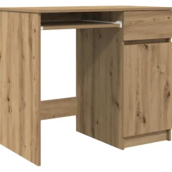 vidaXL Bureau ambachtelijk 86x49x76 cm spaanplaat eikenkleurig