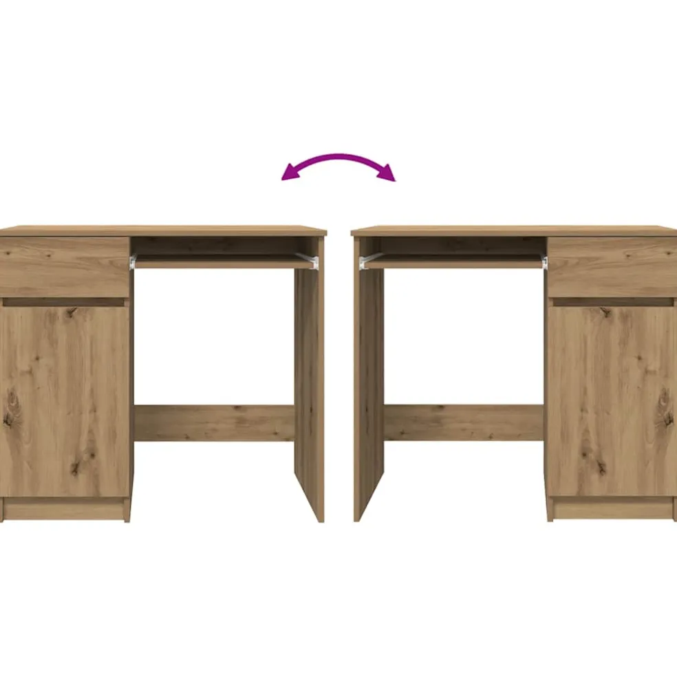 vidaXL Bureau ambachtelijk 86x49x76 cm spaanplaat eikenkleurig