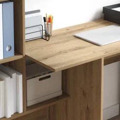 vidaXL Bureau Artisan Eiken Bewerkt hout 131,5 x 50 x 106,5 cm