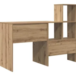 vidaXL Bureau Artisan Eiken Bewerkt hout 131,5 x 50 x 106,5 cm
