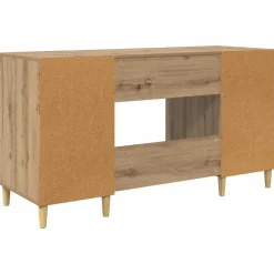 vidaXL Bureau Artisan Eiken Bewerkt hout 140 x 50 x 75 cm