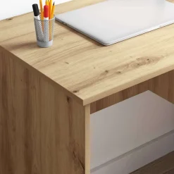 vidaXL Bureau Artisan Eiken 90 x 49 x 75 cm Bewerkt hout