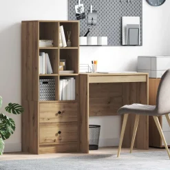 vidaXL Bureau Artisan Eiken 115,5 x 50 x 127 cm 2 st