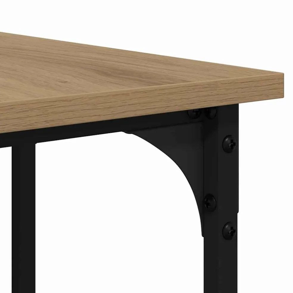 vidaXL Bureau Artisan Eiken 139 x 139 x 75 cm Bewerkt hout