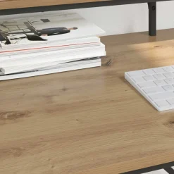 vidaXL Bureau Artisan Eiken 100 x 50 x 90 cm Bewerkt hout