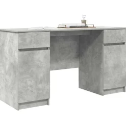 vidaXL Bureau Betongrijs Bewerkt hout 140 x 49 x 76 cm