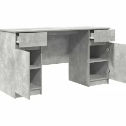 vidaXL Bureau Betongrijs Bewerkt hout 140 x 49 x 76 cm