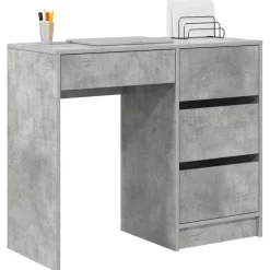 vidaXL Bureau Beton Grijs Bewerkt hout 90 x 37,5 x 75 cm