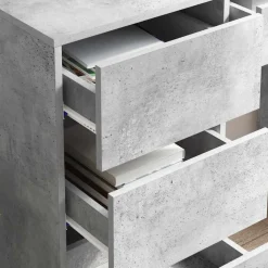 vidaXL Bureau Beton Grijs Bewerkt hout 90 x 37,5 x 75 cm