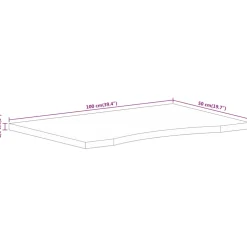 vidaXL Bureaublad met ronding 100x50x2,5 cm massief ruw mangohout