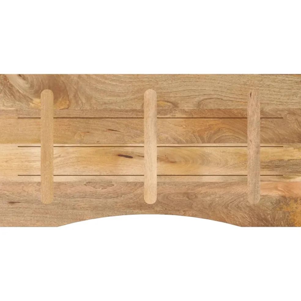 vidaXL Bureaublad met ronding 120x50x2,5 cm massief ruw mangohout