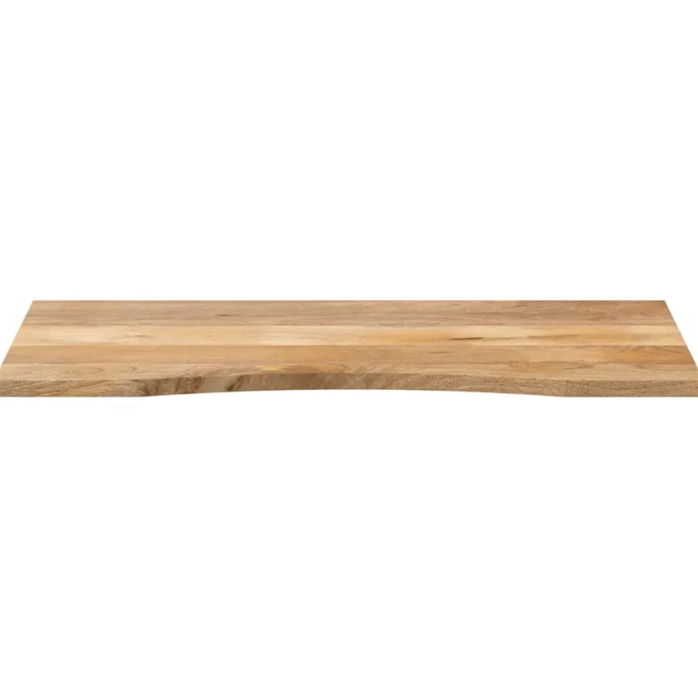 vidaXL Bureaublad met ronding 120x50x2,5 cm massief ruw mangohout