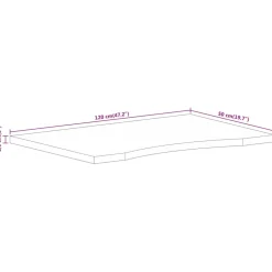vidaXL Bureaublad met ronding 120x50x2,5 cm massief ruw mangohout