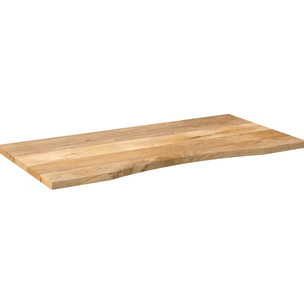 vidaXL Bureaublad met ronding 120x50x2,5 cm massief ruw mangohout