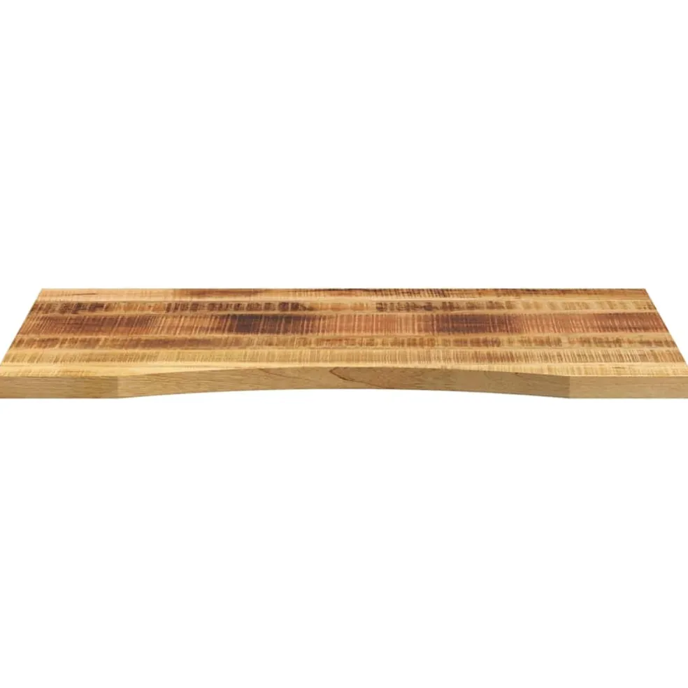 vidaXL Bureaublad met ronding 80x50x2,5 cm massief ruw mangohout