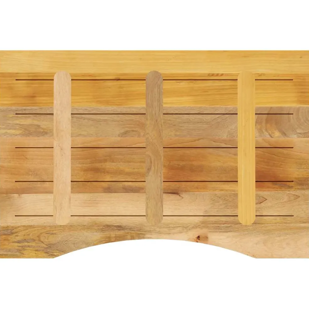 vidaXL Bureaublad met ronding 80x50x2,5 cm massief ruw mangohout