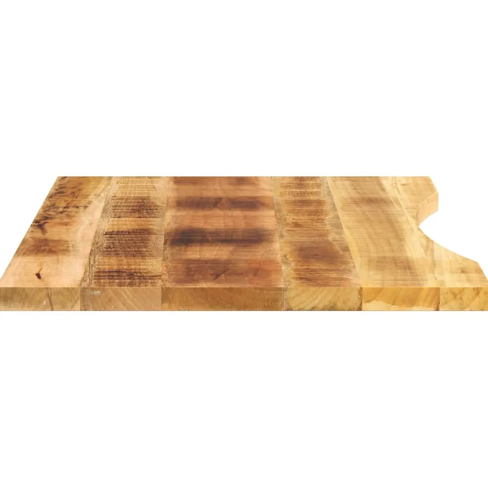 vidaXL Bureaublad met ronding 80x50x2,5 cm massief ruw mangohout