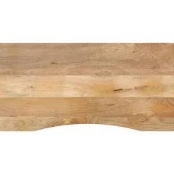 vidaXL Bureaublad met ronding 140x60x2,5 cm massief ruw mangohout