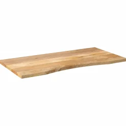 vidaXL Bureaublad met ronding 140x60x2,5 cm massief ruw mangohout