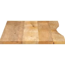 vidaXL Bureaublad met ronding 140x60x2,5 cm massief ruw mangohout