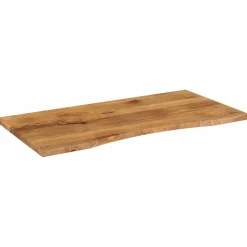 vidaXL Bureaublad met ronding 120x60x2,5 cm massief ruw mangohout