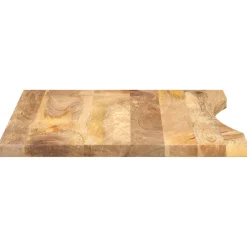 vidaXL Bureaublad met ronding 160x50x2,5 cm massief ruw mangohout