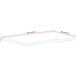 vidaXL Bureaublad met ronding 110x80x2,5 cm massief ruw mangohout