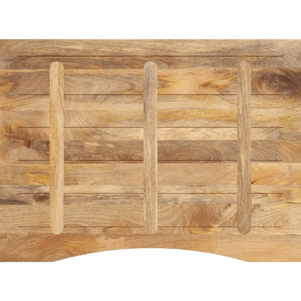 vidaXL Bureaublad met ronding 110x80x2,5 cm massief ruw mangohout