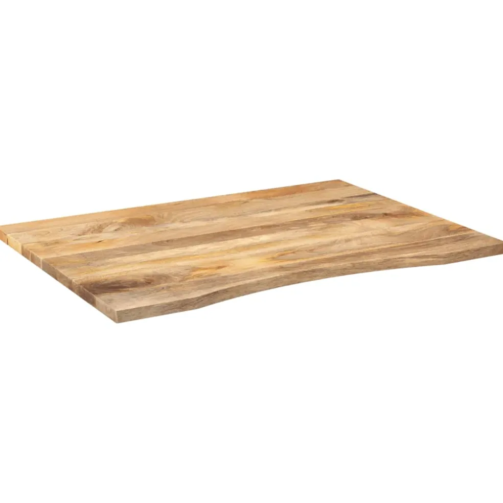 vidaXL Bureaublad met ronding 110x80x2,5 cm massief ruw mangohout